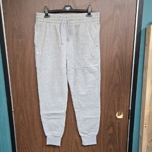 Under Armour Size L Light Heathered Grey Loose Rival Fleece Joggers